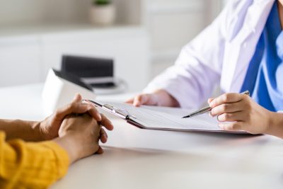 Healthcare. Doctor and patient are discussing interview consulting patient. Professional medical doctor in the hospital. Healthcare and medical